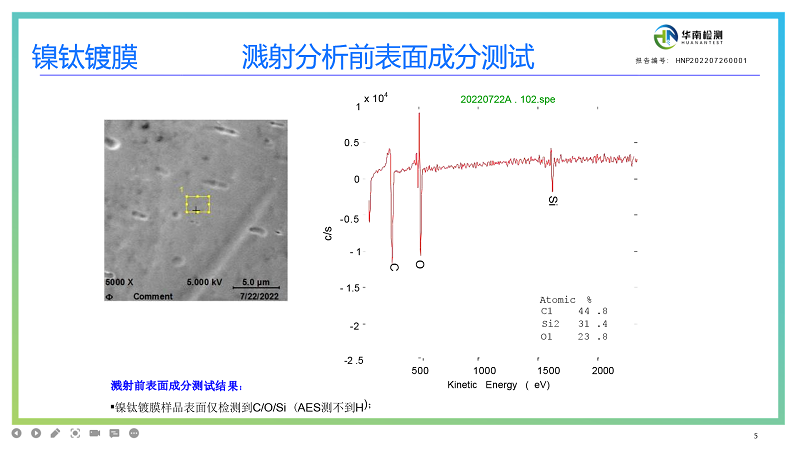 鎳鈦基材/鍍膜基層掃描分析 鎳鈦基材/鍍膜基層掃描分析